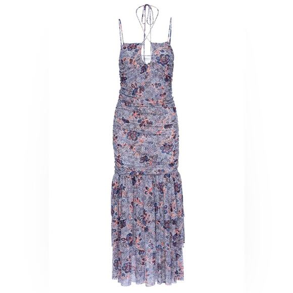 NWT MISA Nicola Halter Midi‎ Dress - Picture 1 of 9